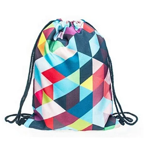 Color Triangles Gymbag Rucksack School Book Bags Drawstring Backpack