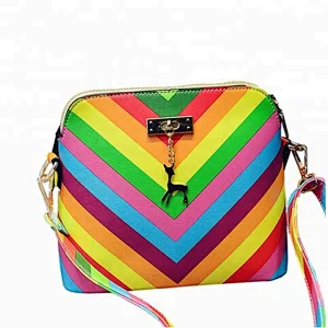 2016 Rainbow shell bag fashion PU leather women handbag summer beach bag