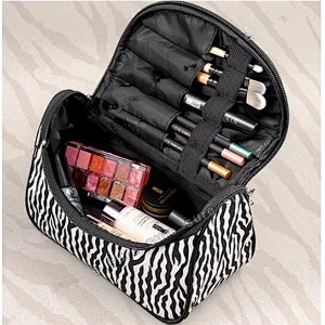 Fashion Zebra Pattern Lady Makeup Bag Women Portable Cosmetic Bags Travel Organizer