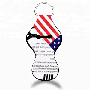 Promotional cheaper good quality  neoprene chapstick holder keychain stock item