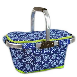 collapsible aluminum frame bulk picnic basket fruit vegetable plastic shopping basket