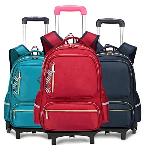 Wholesale children school trolley bag kids wheeled backpacks girl boy trolley bag school bag with wheel