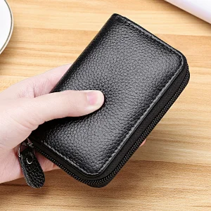 Supermarket Credit Card Holder Business Visit Card Holder Case Leather Aluminum Card Holder