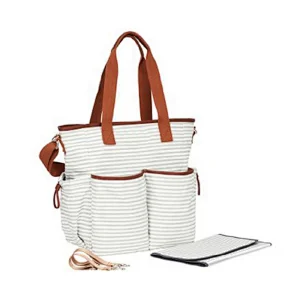 2019 New Designer Multi-function Cute Canvas Nappy Tote Bag Weekender Travel Baby Diaper Bags with Change Pad