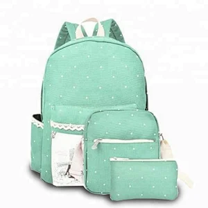 2019 New style Canvas printed girls cartoon 3 pcs Set kids Backpack School Bag Set with Lunch Bag Set and Purse