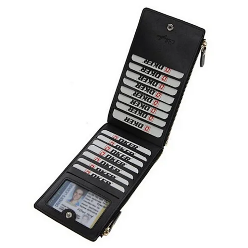 Multi-function Women Woven Leather Wallet Card holder With 16 Slots