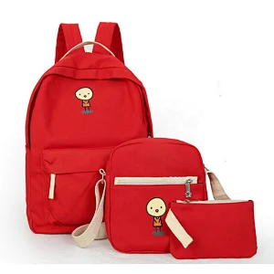 3 Pieces New Wholesale Custom Cheap Girl Kids Children Student Backpack School Bag Set with lunch bag set