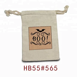 small large cheap gift sports shoe Halloween canvas cotton drawstring bag pouch custom customised logo promotional