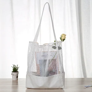 Children Kids Sand Object Collect Toys Mesh Bag Tote Beach Storage Shell Net Bag