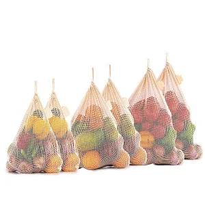 2020 NEW ECO Friendly Reusable RPET Organic Cotton Mesh Packing Bags For Fruits And Vegetables