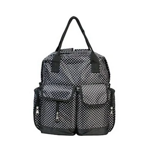 Black Small Dots Mummy Backpack Baby Diaper Nappy Bag Backpack For Moms & Dads