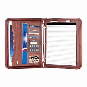A4 Zippered Padfolio Portfolio Binder with Interview Resume Document Organizer Professional Zipper Executive Folder for Tablet