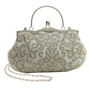 golden evening bag silk decorative evening bag handmade party evening bag