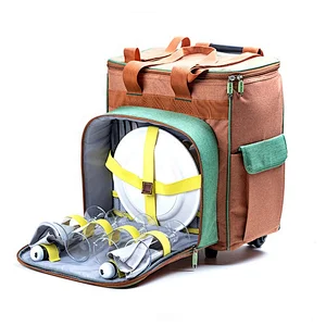 New Promotional Outdoor Insulation 25L Large Capacity Shoulder Picnic Cooler Bags with wheels