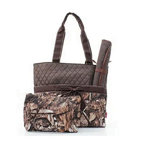 2018 Wholesale Natural  Tote Bag Customized Camo Quilted Diaper Bag