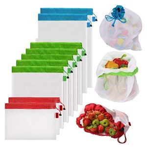 2020 NEW Reusable Recycled Mesh Grocery Shopping Bags Fruit & Vegetable RPET Mesh Produce Bags for Supermarket