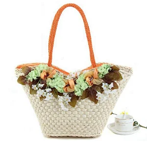 Elegant Straw Beach Bag Large Size Female 2019 New Straw Weave Shoulder Beach Vacation Beach Bag