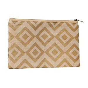 beautiful make up pouch natural jute cosmetic bag
