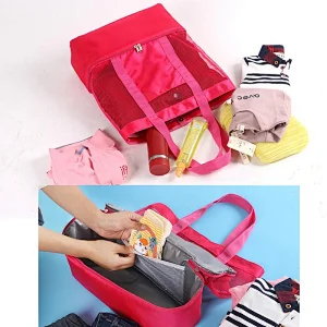 2019 Multifunctional Zipper Top Outdoor Waterproof Travel Women Mesh Beach Tote Bag With Bottom Insulated Picnic Cooler Bag