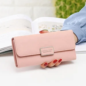 Wholesale Custom Cheaper Multi Colors PU Leather Women Long Clutch Wallet for Ladies