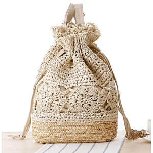China Suppliers High quality Boho Bali Bohemian Beach Vintage Women Handbag Handmade Straw Beach Bag for girls