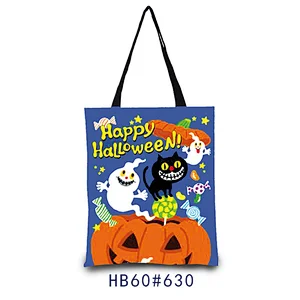 custom Halloween pumpkin canvas tote foldable shopping bag all  like