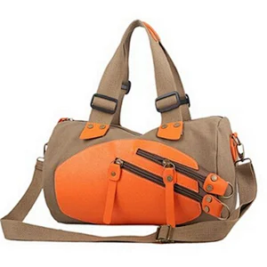 promotional travelling bag mens canvas leather travel bag foldable travel duffle bag