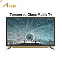 Factory direct Amaz 50 inch tempered glass tv customized LED smart 4k televisions