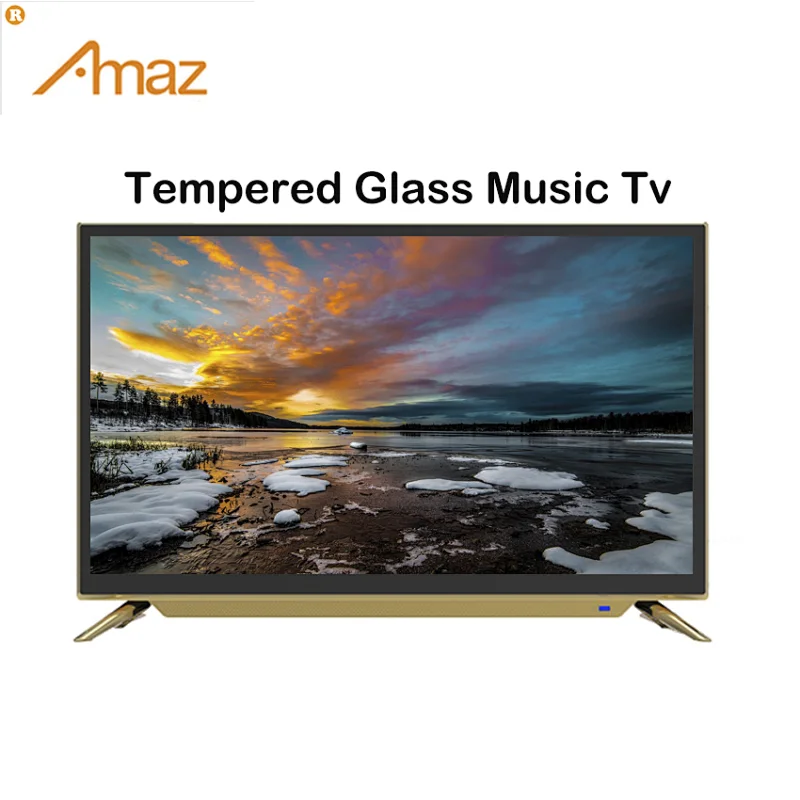 Factory direct Amaz 50 inch tempered glass tv customized LED smart 4k televisions
