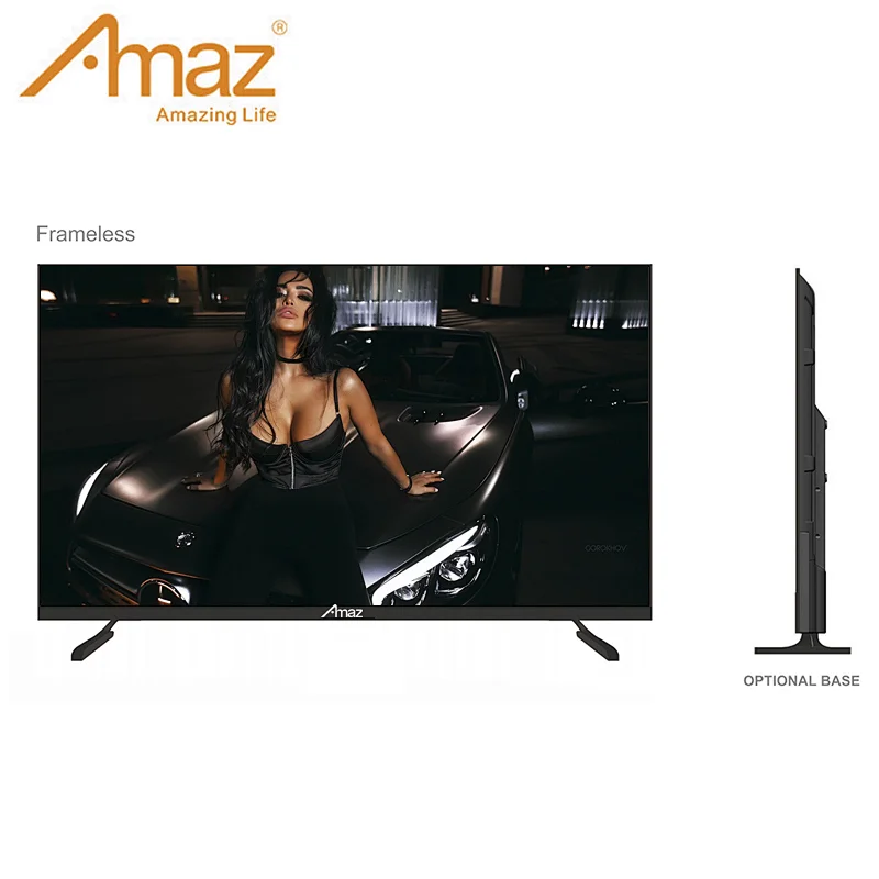 Amaz borderless cheap price android smart television 4k smart tv 50 55 inch