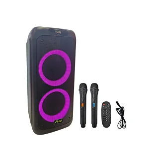 Manufactory Price 2*8inch LED light Karaoke  AL08129C Wireless OEM Portable BT Party Speaker