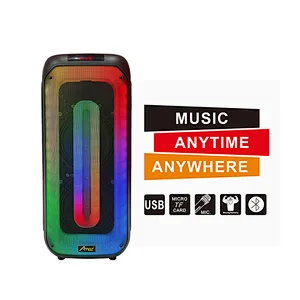 Manufactory Price 2*8inch LED light Karaoke  AL408HWireless OEM Portable BT Party Speaker
