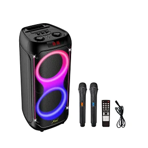 Manufactory Price 2*8inch LED light Karaoke  AL408SWireless OEM Portable BT Party Speaker