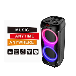 Manufactory Price 2*8inch LED light Karaoke  AL408SWireless OEM Portable BT Party Speaker