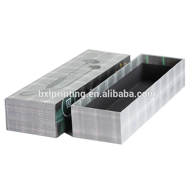 metallic golden 4C UV printing  lid and base cardboard deluxe handmade electronics box