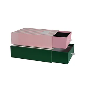 Wholesale custom printing luxury Cardboard paper plastic flap pull Out drawer box