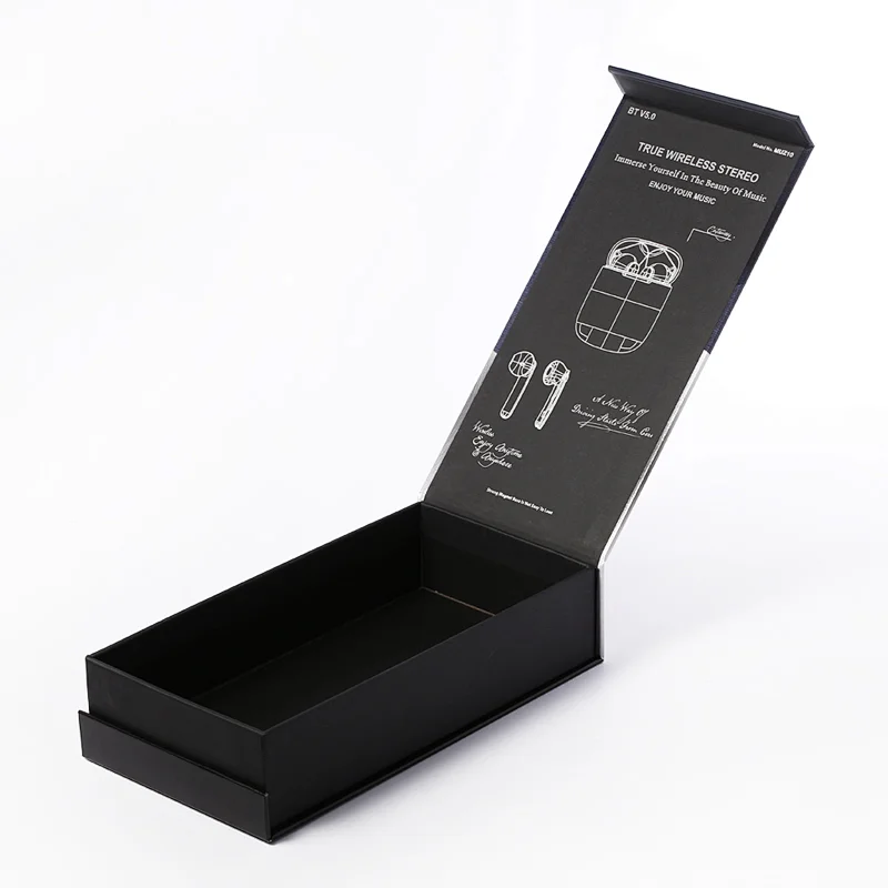 Custom Box Sleeve Metallic Sliver Paper Sleeve Box Package Earphone Box