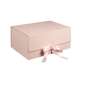 Custom Bridesmaid Wedding Pink Gift  Sex Toys Packaging Luxury Dresses Magnetic Box With Ribbon