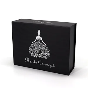 elegant luxury black magnetic folding gift boxes for hair bundles packing