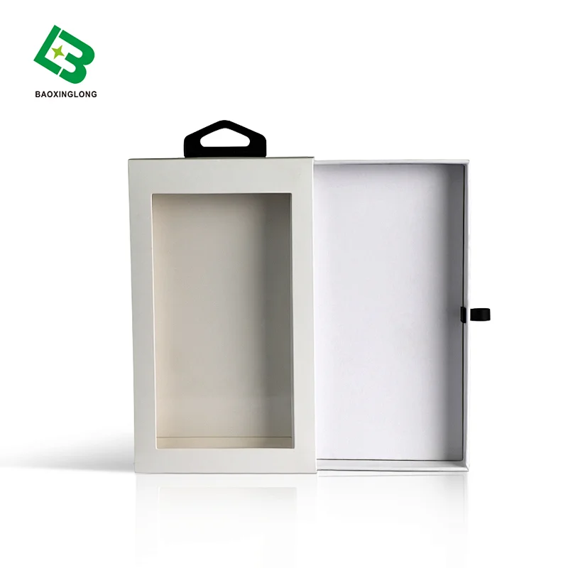 china manufactory mobile phone case box rectangle gift window drawer box