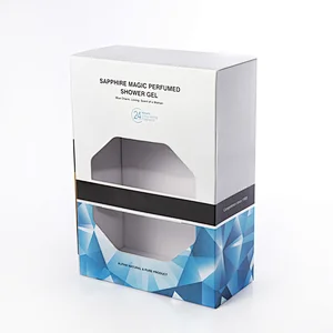 custom shiny lamination spot uv printing clear PET window paper packaging box