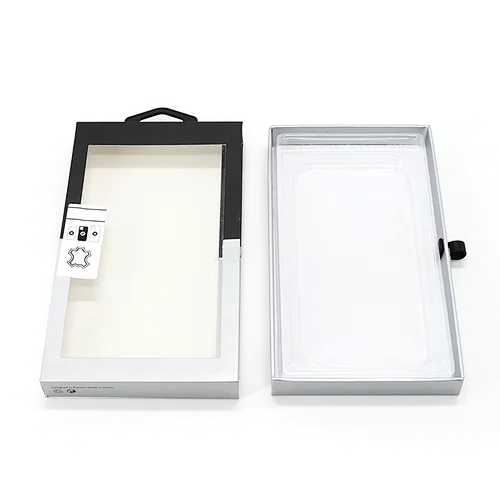 mobile phone case plastic hanger clear window gift box packaging for package