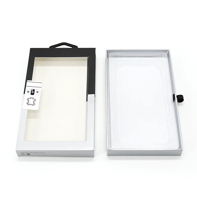 mobile phone case plastic hanger clear window gift box packaging for package