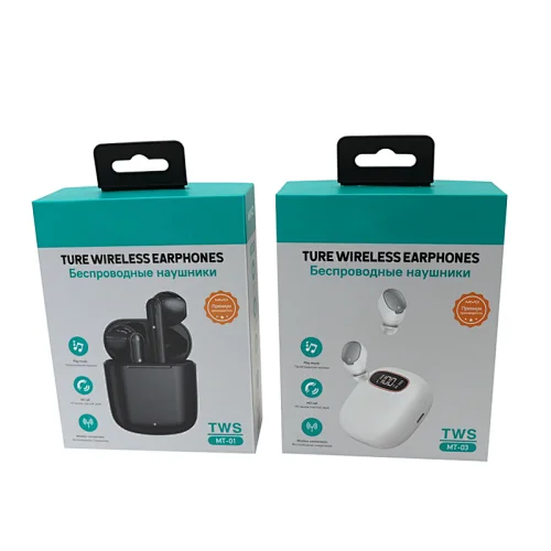 Top and Bottom Two Pieces Packaging Color Printing Cardboard True Wireless Stereo Earphone Box for Dual earbuds Package