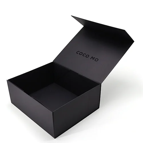 Black color custom paper box folding with magnet gift Packaging