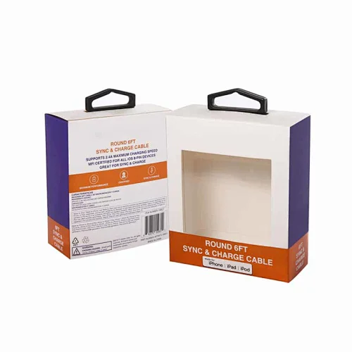 factory price cardboard logo box hanger packaging usb cable package charger box
