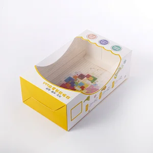 custom CMYK printing fancy paper packaging gift box with clear pet window