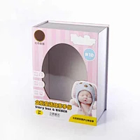 sweet pink book style various durable using transparent clear window packaging boxes