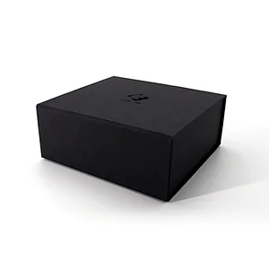 Black color custom paper box folding with magnet gift Packaging