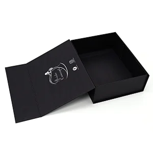 elegant luxury black magnetic folding gift boxes for hair bundles packing
